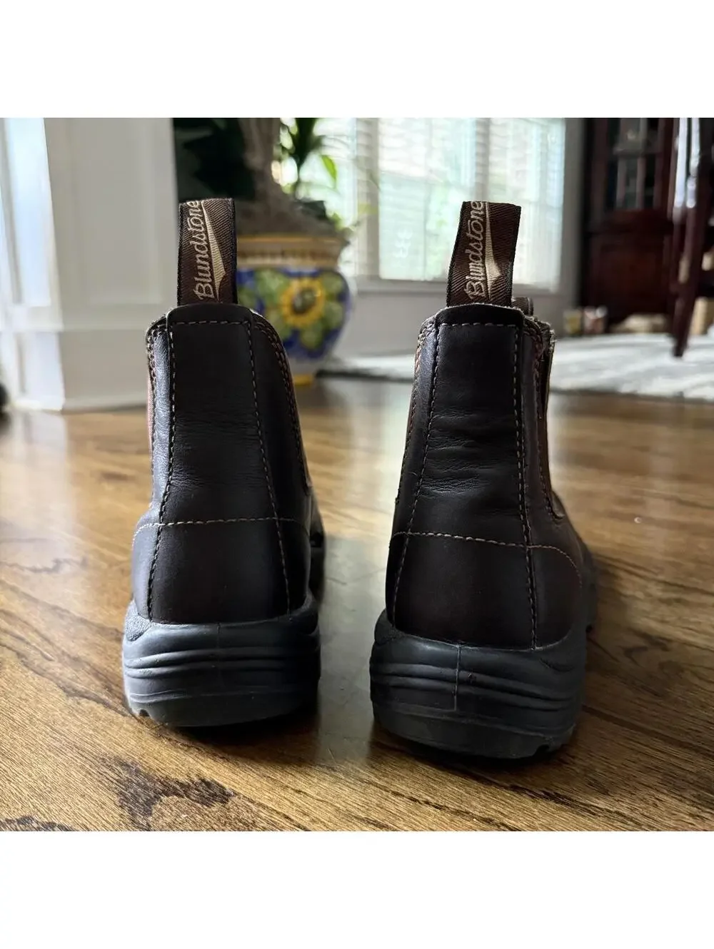🥾 Blundstone 490 Work Series Chelsea Boots Brown Leather Slip-On Size 7